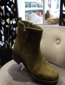 Boots vert d’eau en daim