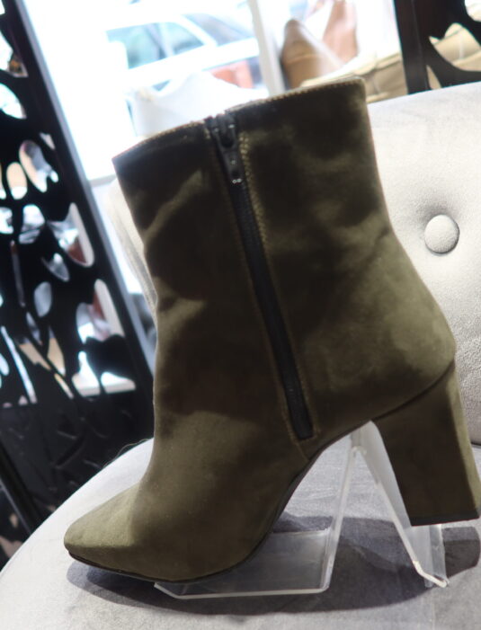 Boots vert d'eau en daim